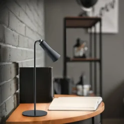 Reality Leuchten Oppladbar LED-bordlampe Maxi, svart, metall, dimbar, 36 cm| Kontorbelysning|Bordlamper