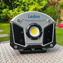 Ledino Oppladbar LED-lyskaster med horn og Bluetooth-funksjon Online