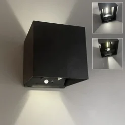 FH Lighting Oppladbar LED-vegglampe Magnetics, svart, 120°, opp/ned, sensor Sale