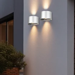 Reality Leuchten Oppladbar LED-vegglampe Talent, titanfarget, bredde 16 cm Hot