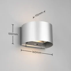 Reality Leuchten Oppladbar LED-vegglampe Talent, titanfarget, bredde 16 cm Hot