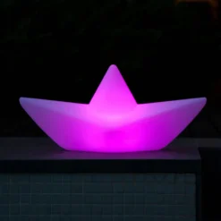 Goodnight Light Oppladbart LED-lys BOAT-lampen, flyteklar, RGBW| Dekorasjonsbelysning|Terrassebelysning