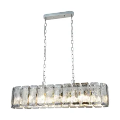 Lucea Orvin lysekrone, lineær, krom, 16-lys, lengde 96 cm, glass Sale