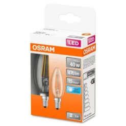 OSRAM Classic B LED-pære E14 4 W 4 000 K klar 2-er| E14 Pærer|Filament Pærer