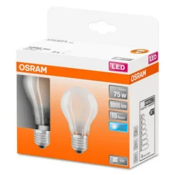 OSRAM ClassicA LED-pære E27 7,5W 4 000 K matt 2stk Outlet