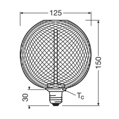 OSRAM Decor LED Straw Filament Globe E27 3,5W gull 1,800K New