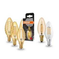 OSRAM filament-mignonpære Vintage 1906, E14 Filament 4W 824 gull