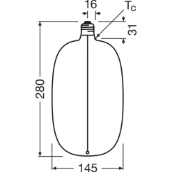 OSRAM LED Big Elipse Oval E27 4,8W 818 Filament røyk dimbar Online