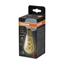 OSRAM LED Vintage 1906 Edison, gull, E27, 4 W, 2000 K, dim.| E27 Pærer|Dimbar Led-Pære