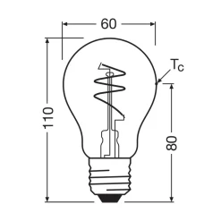 OSRAM LED Vintage E27 4,9W 2 700K Spiral Filament gull Best
