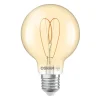 OSRAM LED Vintage G80 E27 4,9W 922 Heart Filament gull dimbar| E27 Pærer|Filament Pærer
