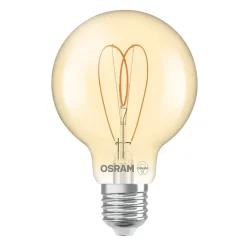 OSRAM LED Vintage G80 E27 4,9W 922 Heart Filament gull dimbar| E27 Pærer|Filament Pærer
