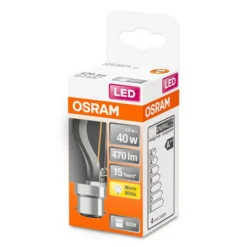 OSRAM LED-dråpepære B22d 4W 2,700K klar| B22 Pærer|Led-Pærer
