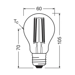 OSRAM LED-filamentpære E27 3,8W 4000K dimbar Sale