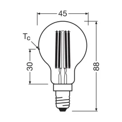 OSRAM LED-filamentpære E14 2,2W 4000K 470lm Hot