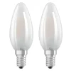 OSRAM LED-mignonpære E14 4 W varmhvit 2-pakk Clearance