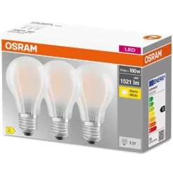 OSRAM LED-pære E27 Base CL A 11 W 2 700 K matt 3er| E27 Pærer