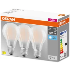 OSRAM LED-pære E27 Base CL A 7,5W 4 000 K matt 3st Clearance