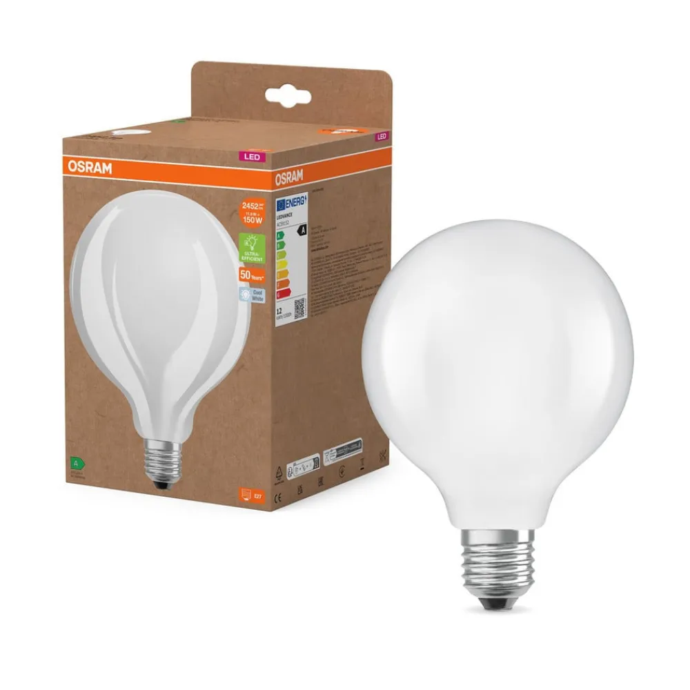 OSRAM LED-pære Globe G125 E27 11,6W matt 4 000K Hot