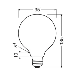 OSRAM LED-pære Globe G95 E27 3,8W matt 4,000K| Led-Pærer