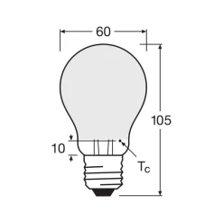 OSRAM LED-pære matt E27 6,5W 827 4-pakning Sale