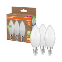OSRAM LED-pære opal E14 4,9W 827 3-pakning| E14 Pærer