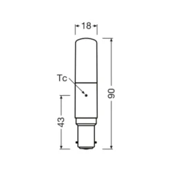 OSRAM LED-pære Special T, B15d, 8 W, 2700 K, dimbar.| Dimbar Led-Pære|Dimbar Led-Pære