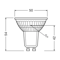 OSRAM LED-reflektorpære PAR16 reflektor GU10 3,3W 100° 2,700K Hot