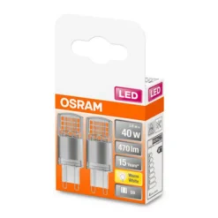 OSRAM LED-stiftpære G9 4,2 W 2 700 K klar 2 stk New