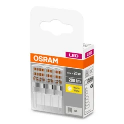 OSRAM LED-stiftpære G9 1,9W 2,700K klar 3 enheter| G9 Pærer|Led-Pærer