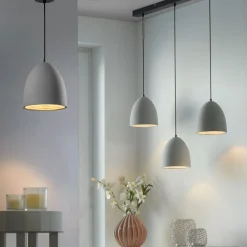 Paul Neuhaus Eton hengelampe, grå, betong, Ø 21 cm, G9 Sale