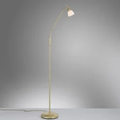 Paul Neuhaus gulvlampe Pino, messing, 163 cm, dimbar, G9| Gulvlamper