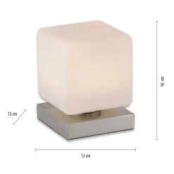 Paul Neuhaus LED-bordlampe Dadoa, stål, glass, dimbar Online