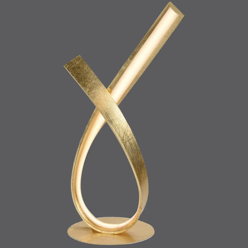 Paul Neuhaus LED-bordlampe Linda, gull, metall, dimbar| Bordlamper