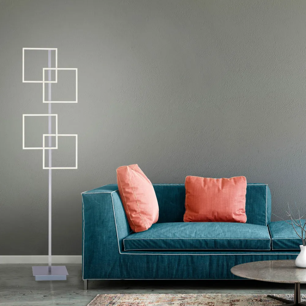 Paul Neuhaus LED-gulvlampe Inigo, grå, metall, CCT, dimbar Online