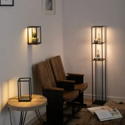 Paul Neuhaus LED-gulvlampe Contura, svart, metall, 140 cm| Gulvlamper