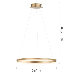 Paul Neuhaus LED-hengelampe Titus, Ø 60 cm, messing, dimbar Discount