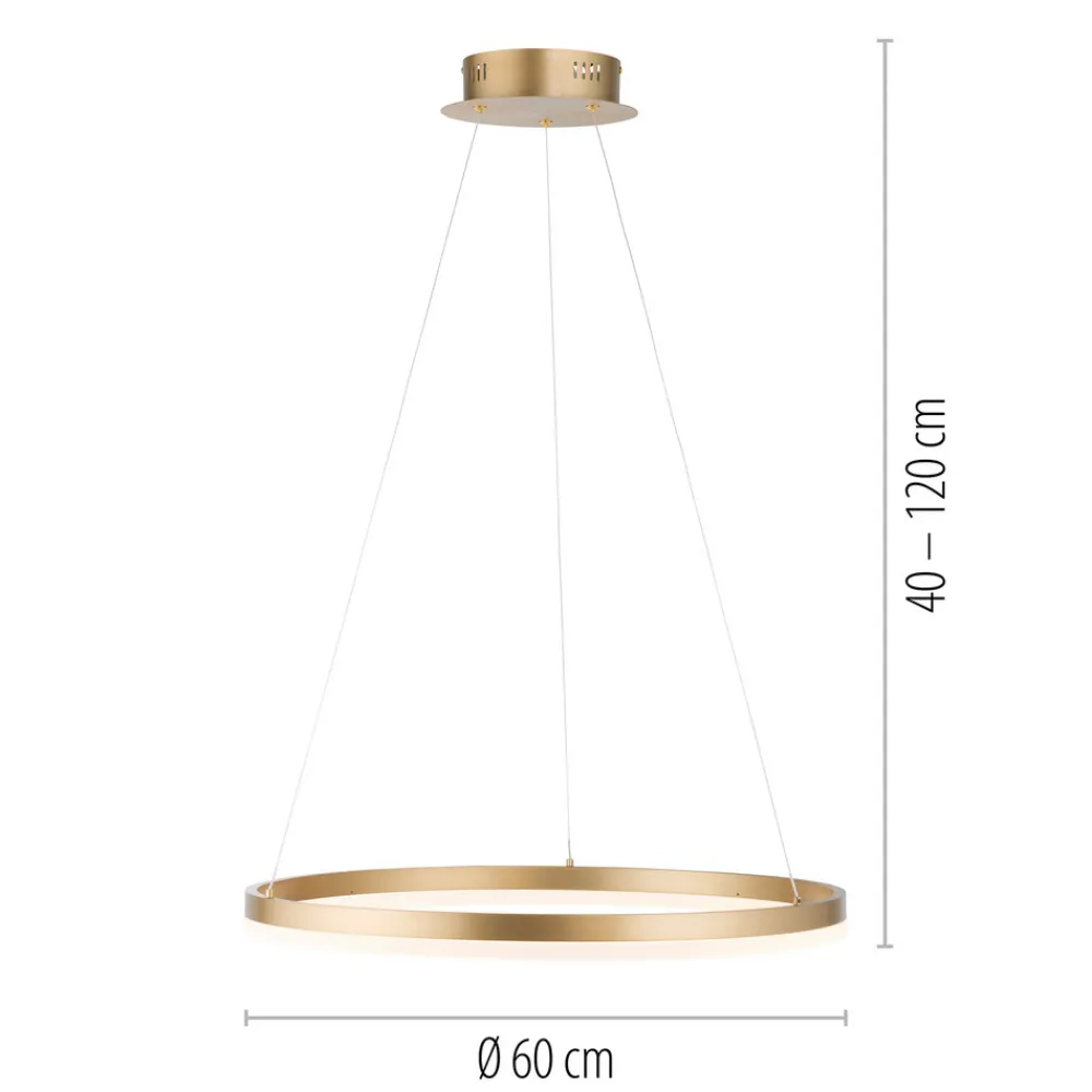 Paul Neuhaus LED-hengelampe Titus, Ø 60 cm, messing, dimbar Discount