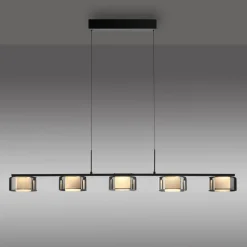 Paul Neuhaus LED-hengelampe Rika, 119 cm, glass, dimbar| Led-Innendørs