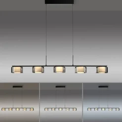 Paul Neuhaus LED-hengelampe Rika, 119 cm, glass, dimbar| Led-Innendørs