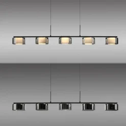 Paul Neuhaus LED-hengelampe Rika, 119 cm, glass, dimbar| Led-Innendørs