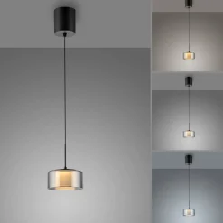 Paul Neuhaus LED-hengelampe Rika, Ø 15 cm, glass, dimbar Outlet