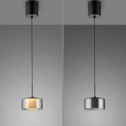 Paul Neuhaus LED-hengelampe Rika, Ø 15 cm, glass, dimbar Outlet