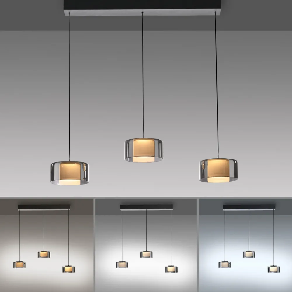 Paul Neuhaus LED-hengelampe Rika, 71 cm, glass, dimbar Outlet