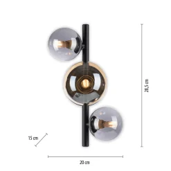 Paul Neuhaus Popsicle vegglampe, svart, glass, 29 cm, G9 Outlet