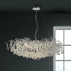 Paul Neuhaus Ricicle lysekrone, krom, lengde 120 cm| Lysekroner