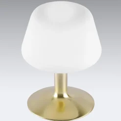 Paul Neuhaus Till bordlampe, messingfarget, glass, dimbar Clearance