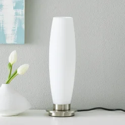 Paul Neuhaus Tyra bordlampe, glass, Ø 10 cm, dimbar, G9