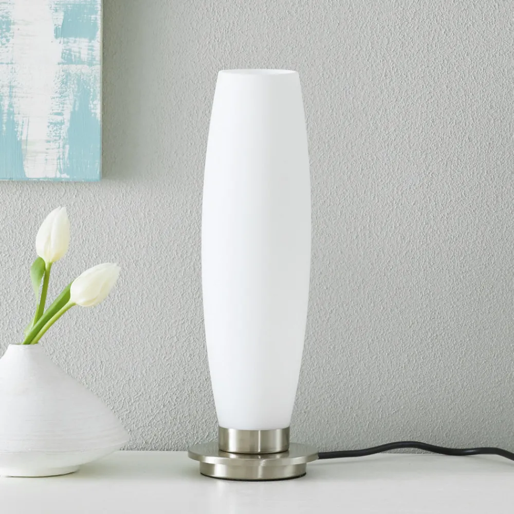 Paul Neuhaus Tyra bordlampe, glass, Ø 10 cm, dimbar, G9