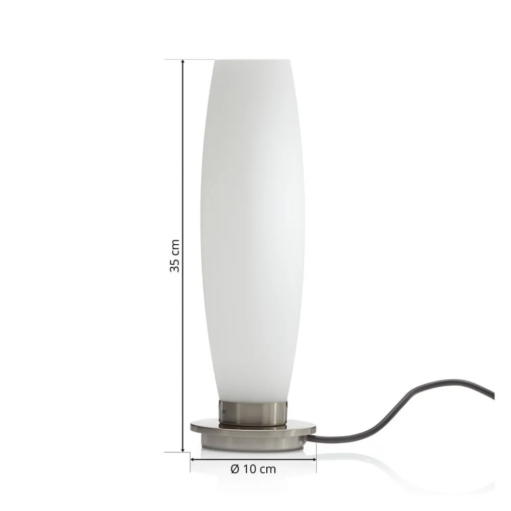 Paul Neuhaus Tyra bordlampe, glass, Ø 10 cm, dimbar, G9